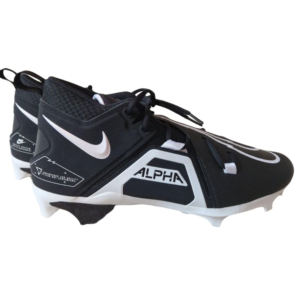 Playmaker Base: American Football Schuhe Nike Alpha Menace Pro 3 Schwarz-Weiß Produktbild